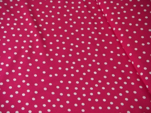 Šatová tkanina růžová malý puntík 