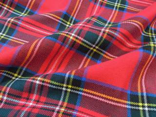 Kostýmová tkanina skotská kostka červená 